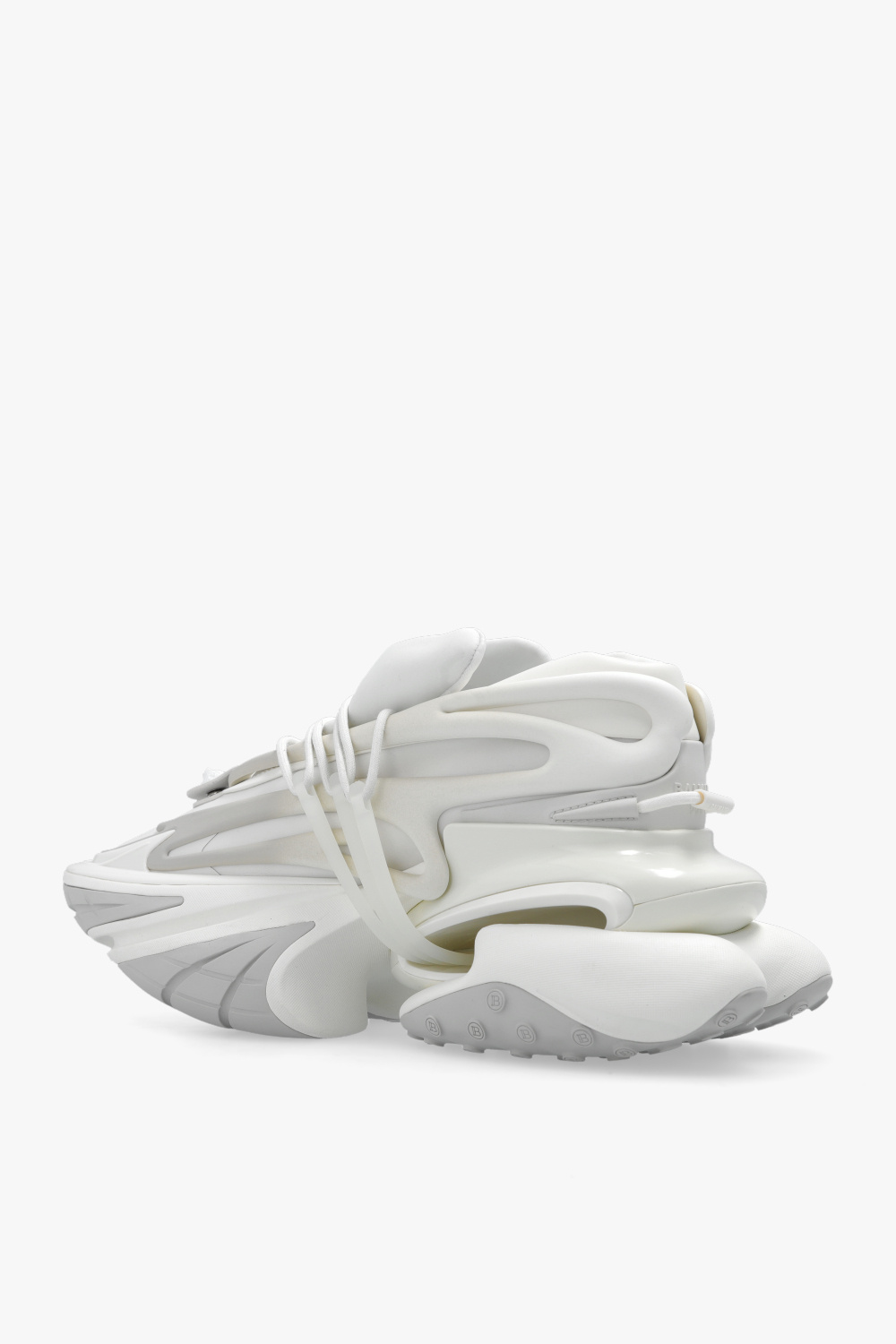 スニーカー BALMAIN Men Sneakers AM0VJ309KNLR 0FA WHITE Neoprene and leather Unicorn low-top sneakers white - Men
